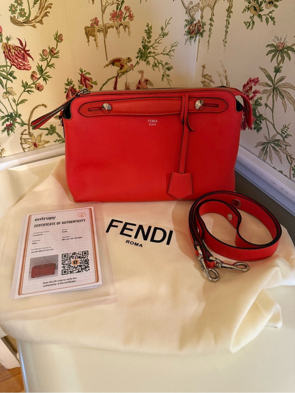 Fendi By The Way Medium Crossbody with Removable Strap and Silver Hardware